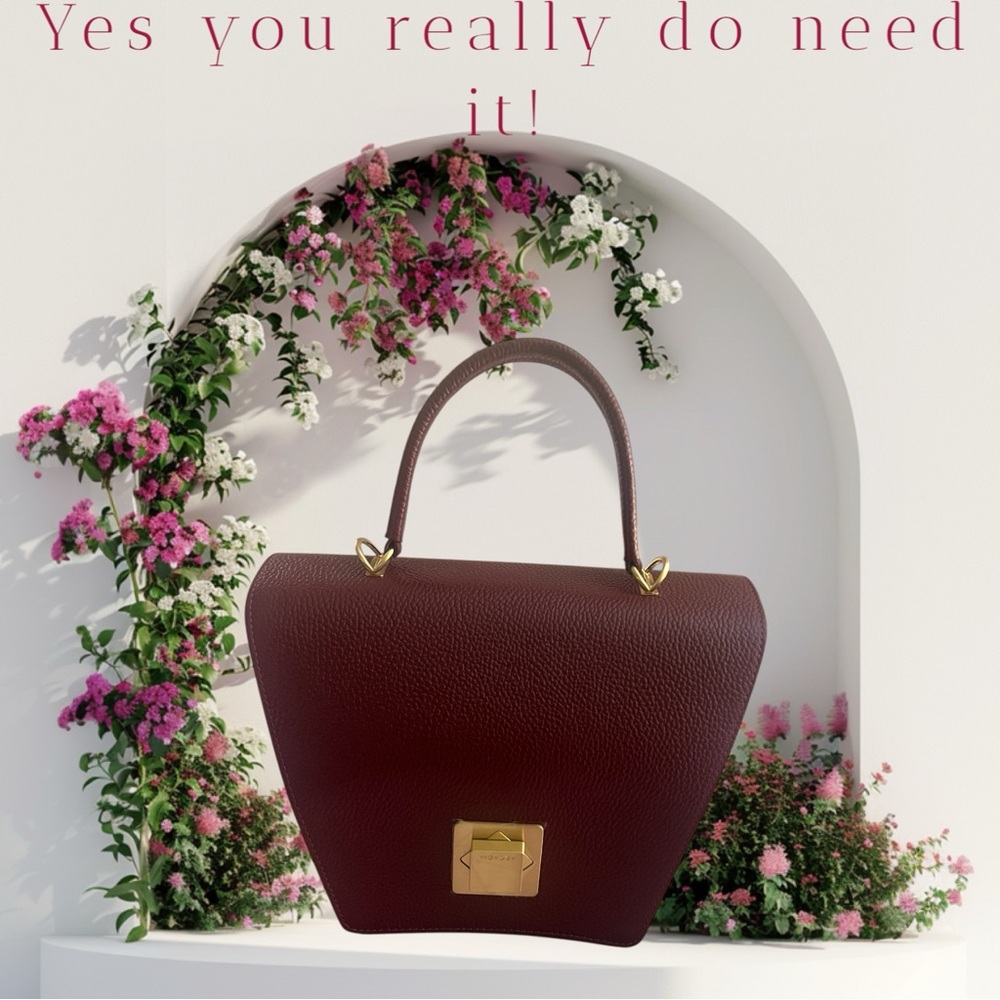 Arcadia Trapeze Italian Leather Satchel